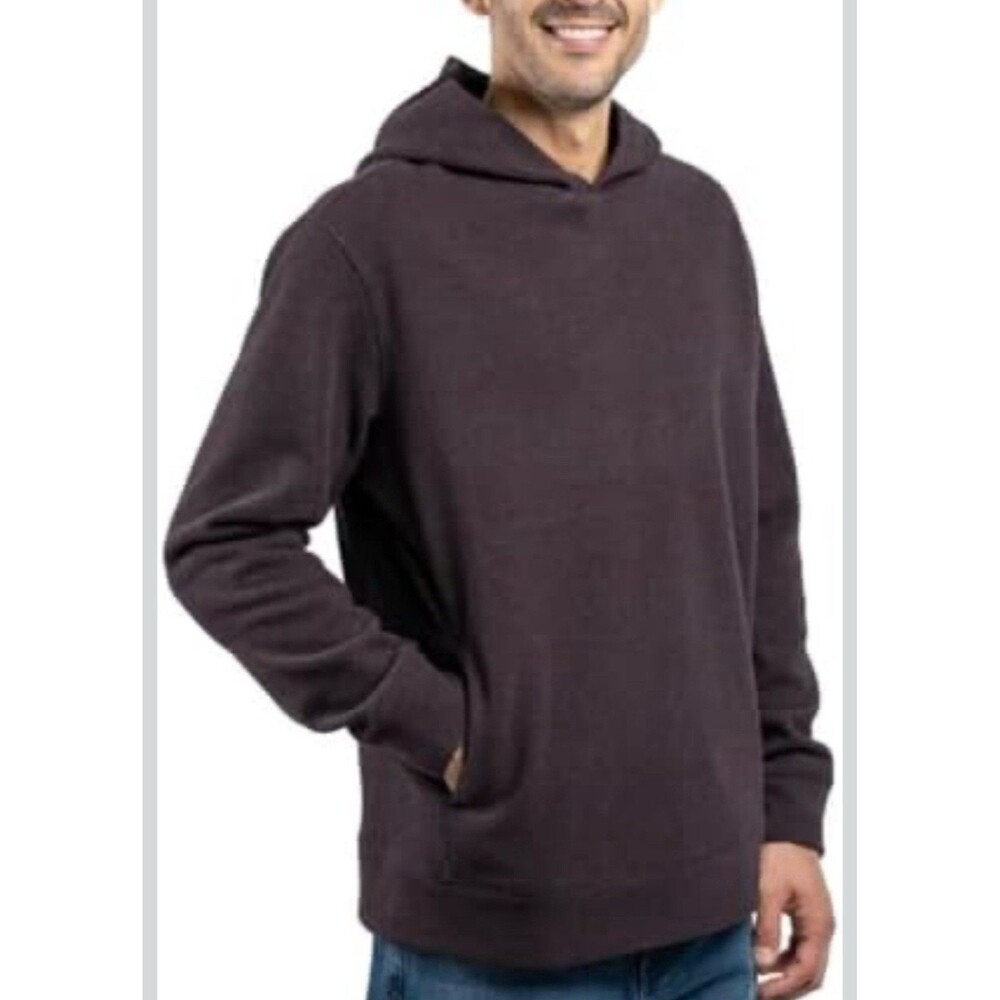Jachs Outdoors Textured Knit Hoodie Wool Blend W Pockets Purple Pullover Mens